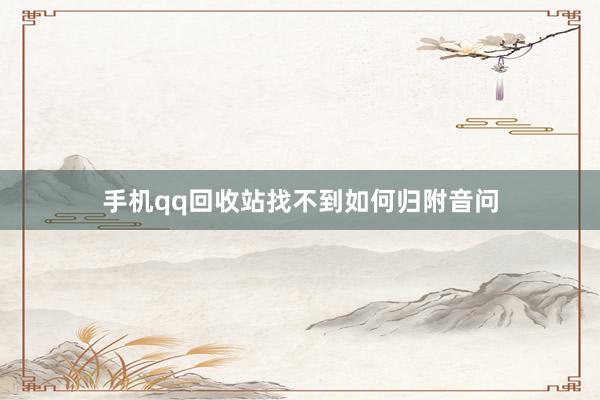 手机qq回收站找不到如何归附音问